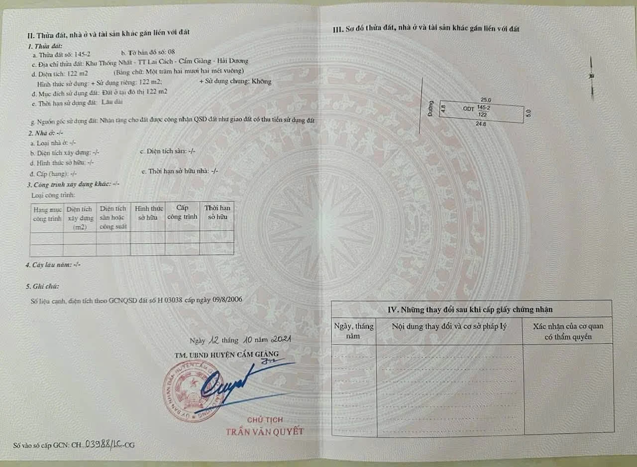 Bán lô đất 122m² khu Thống Nhất, Hải Phòng - Ảnh 1