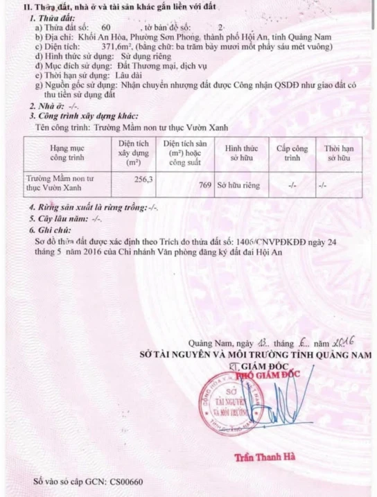 Bán nhà mặt tiền Nguyễn Trường Tộ trung tâm Hội An. 371.6m2. Chính chủ TL Mạnh