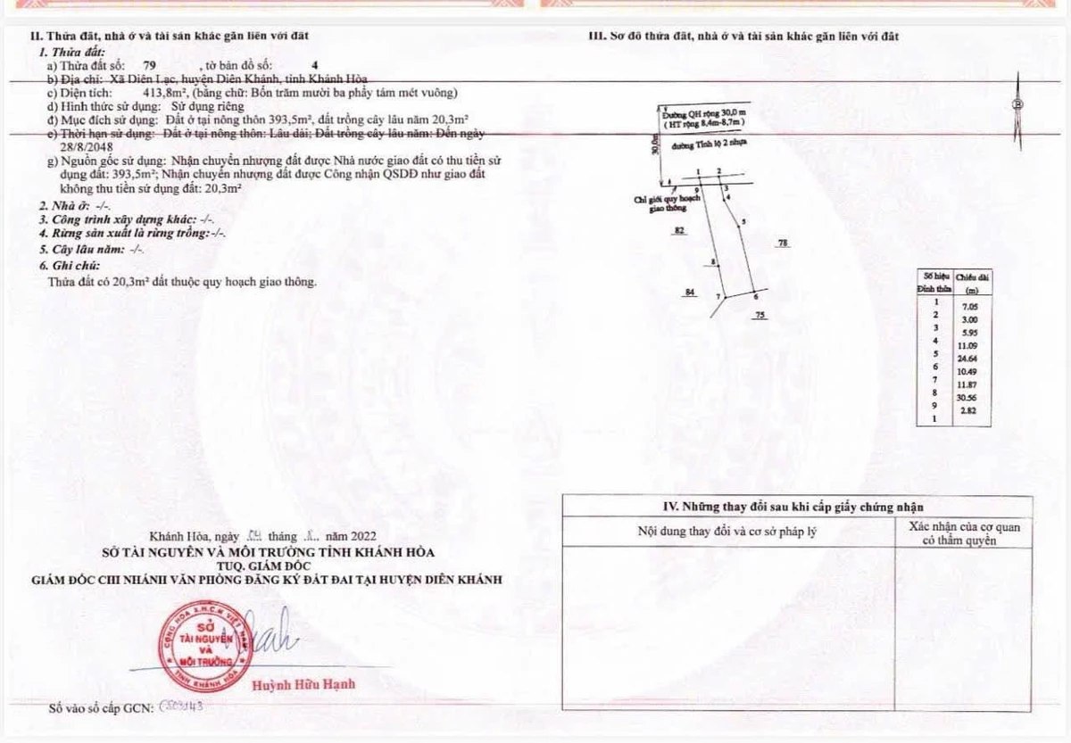 Bán đất mặt tiền Tỉnh Lộ 2 Diên Lạc 393m2 - 4 tỷ 200 triệu - Ảnh thu nhỏ 3