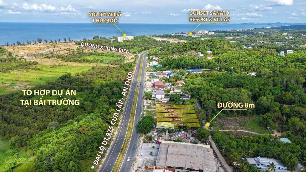 Bán 1.120,7m2 siêu hiếm 2 mặt tiền mặt Dương Đông, cách biển Bãi Trường 700m - Ảnh 1