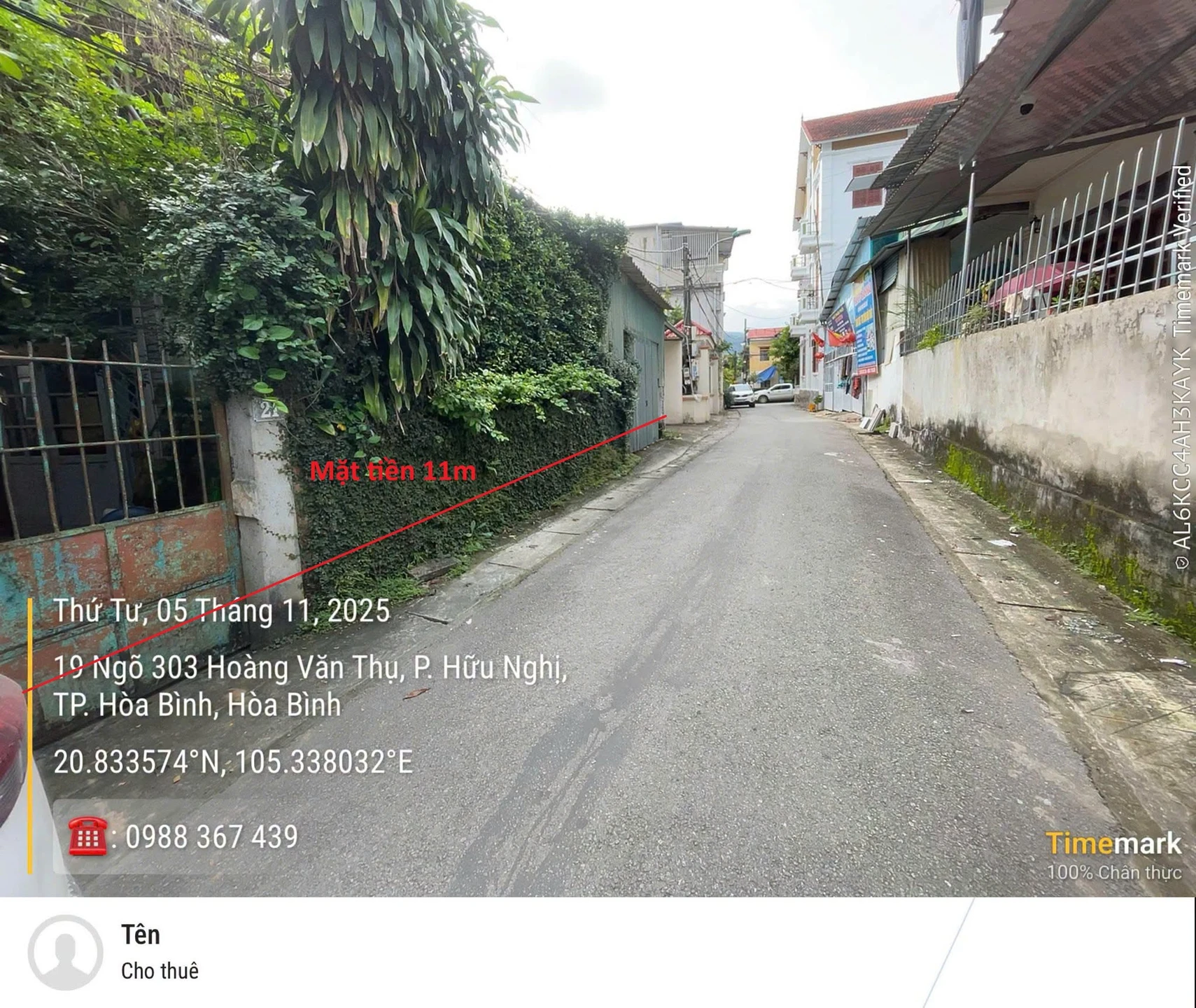 Bán đất 218m2 phường Hữu Nghị, TP Hòa Bình 2.2 tỷ - Ảnh 1