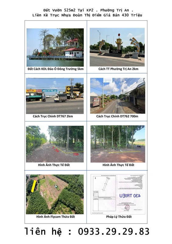 Bán đất 500m² gần hồ Trị An, Đồng Nai