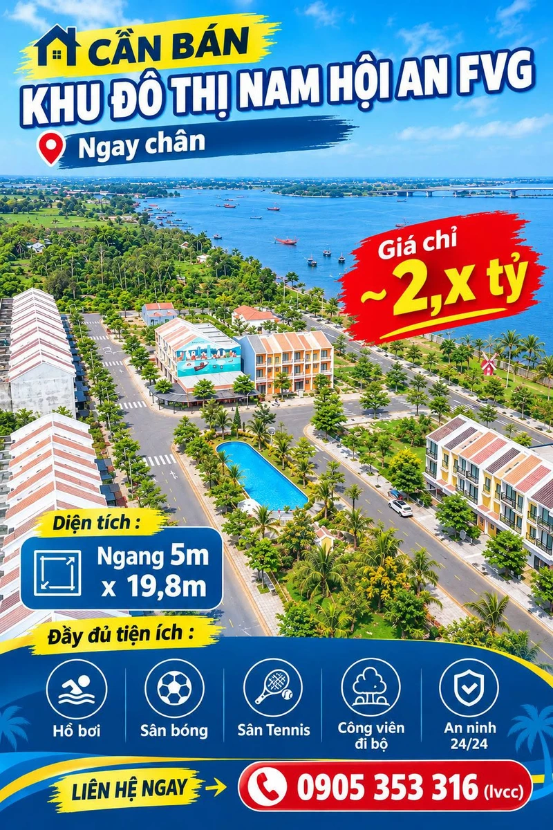 Bán đất khu đô thị Nam Hội An FVG 99 m² - 2 tỷ - Ảnh 1