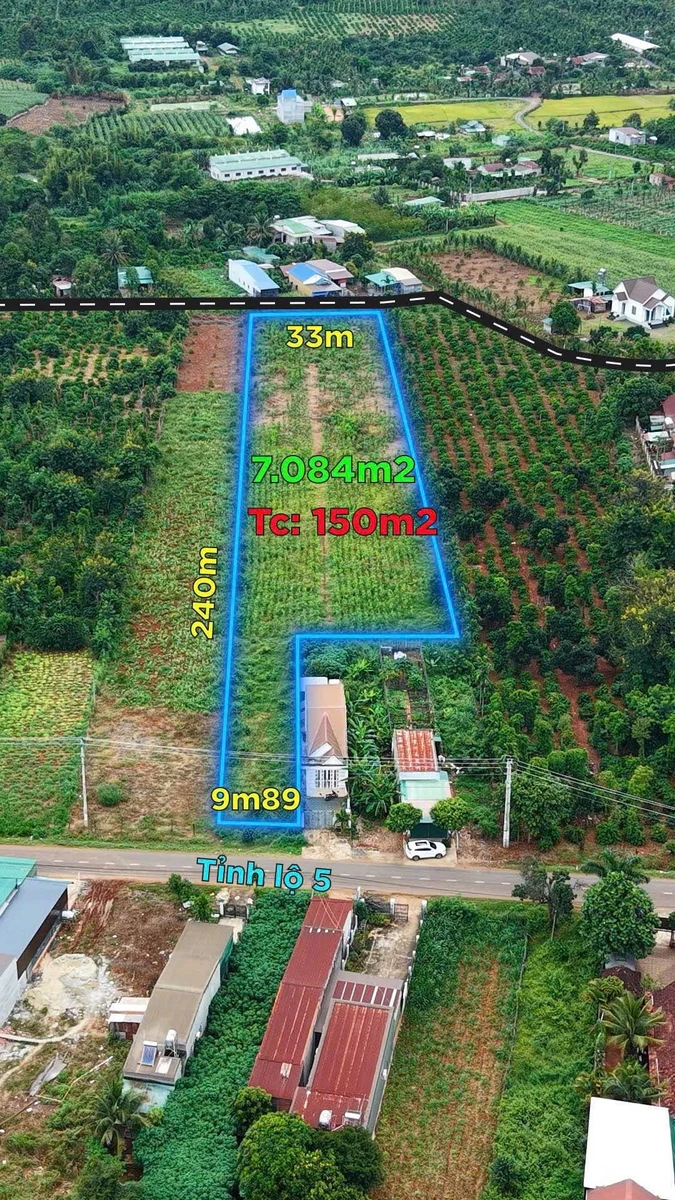 Bán đất 2 mặt tiền 7050m² Tỉnh lộ 5 Đắk Lắk 6.8 tỷ - Ảnh 1