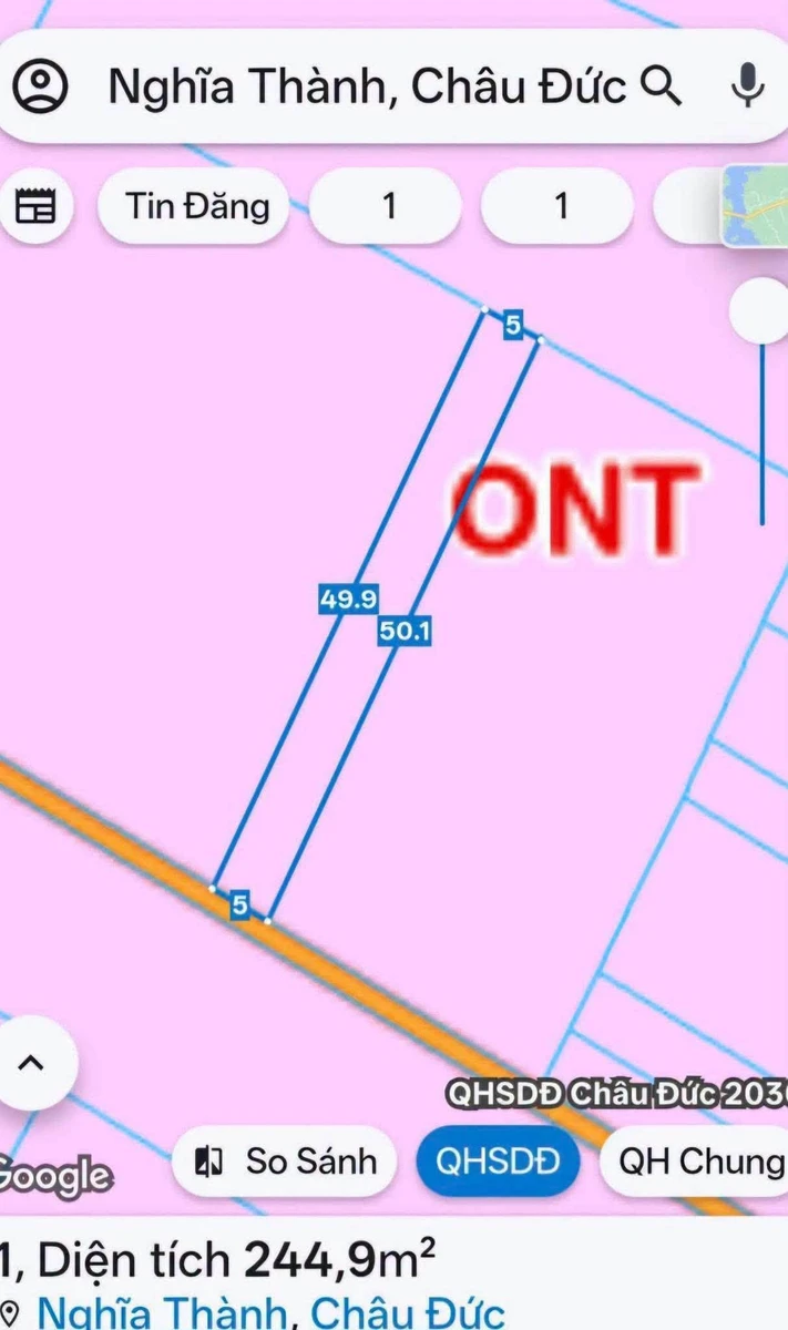 Bán lô đất mặt tiền QL 56 Nghĩa Thành 850 triệu - Ảnh 1