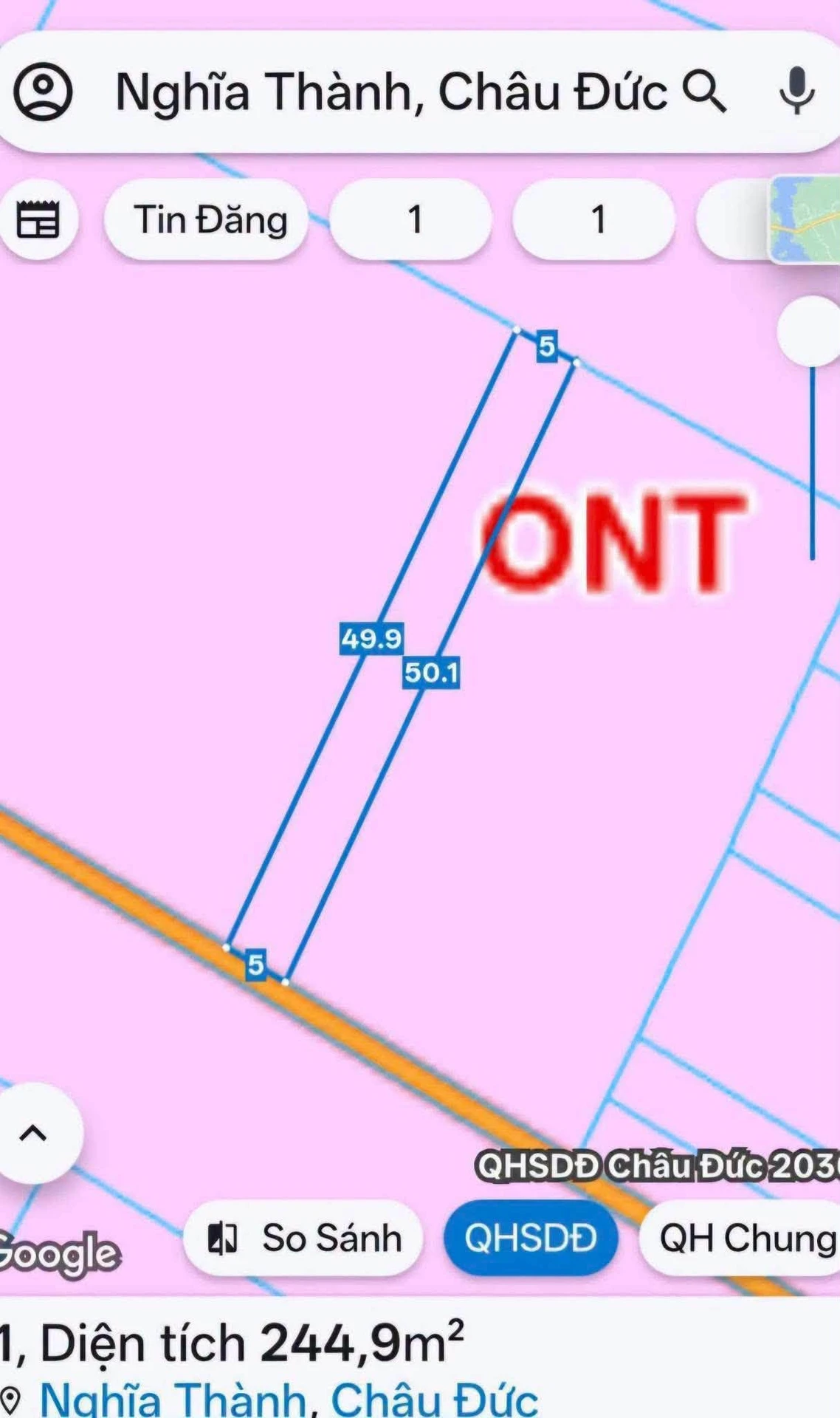 Bán lô đất mặt tiền QL 56 Nghĩa Thành 850 triệu - Ảnh 1
