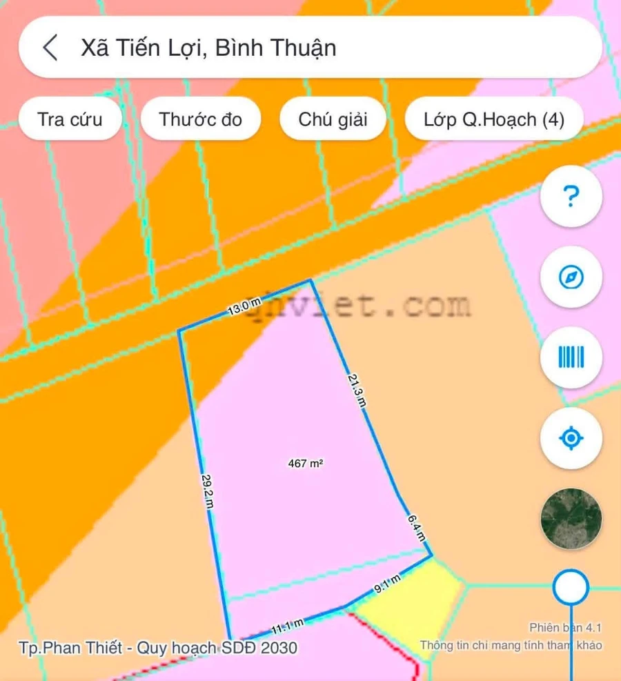 Bán đất thổ cư 408m² view sông Cà Ty Phan Thiết 1.9 tỷ - Ảnh thu nhỏ 3