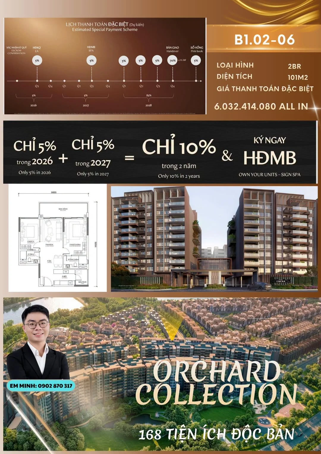 Bán căn hộ Orchard Collection 101m2 view công viên, Q1 - Ảnh 1