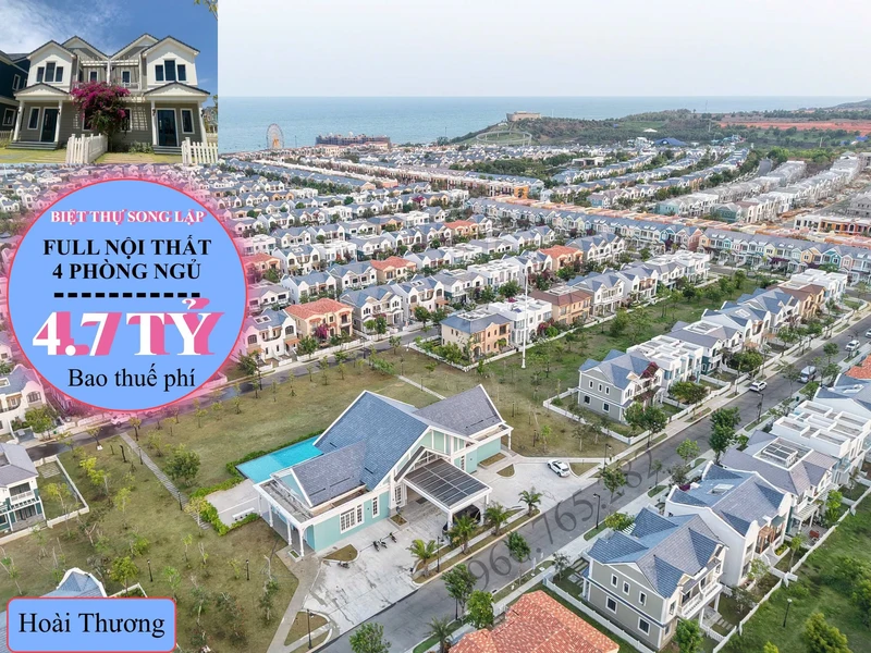 Bán biệt thự song lập 8x20, 4 phòng ngủ, full nội thất 4.7 tỷ