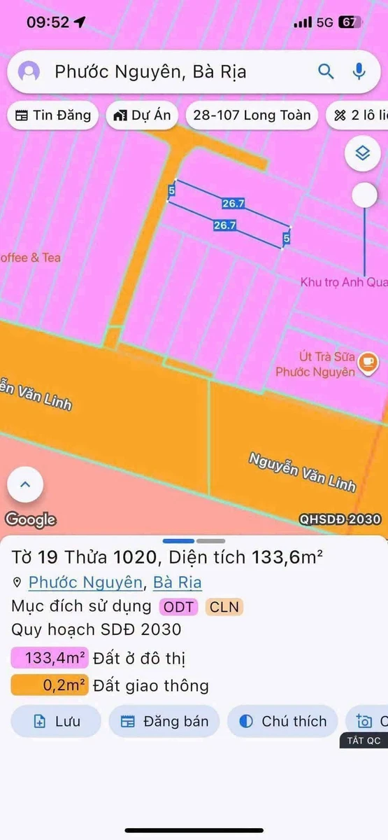 Bán lô đất 133.6m² Phường Phước Nguyên Bà Rịa 2 tỷ - Ảnh thu nhỏ 3