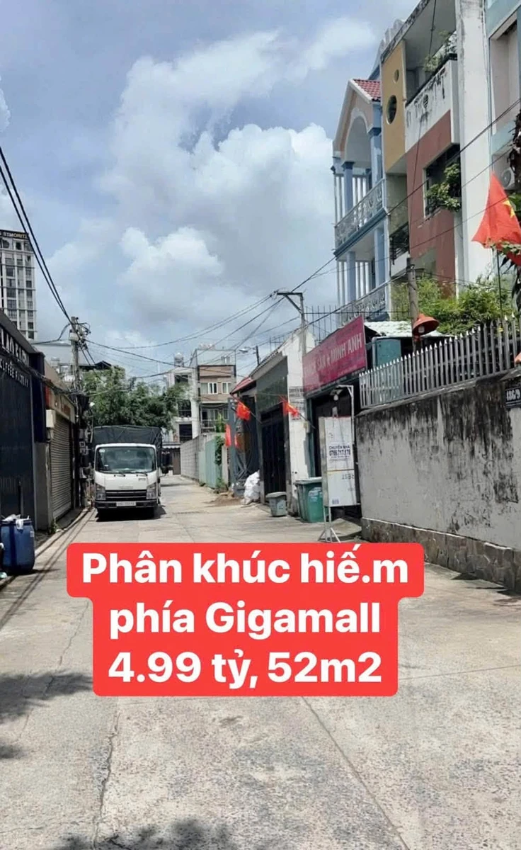 Bán đất hẻm oto 52m2 Hiệp Bình Chánh 4.99 tỷ - Ảnh 1