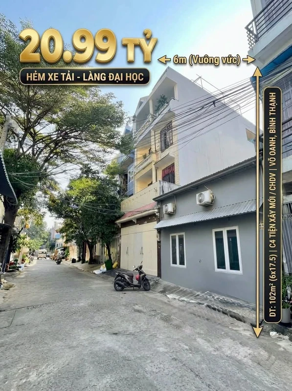 Bán đất ngang 6m hơn 100m² hẻm xe tải khu D Làng Đại học, Bình Thạnh