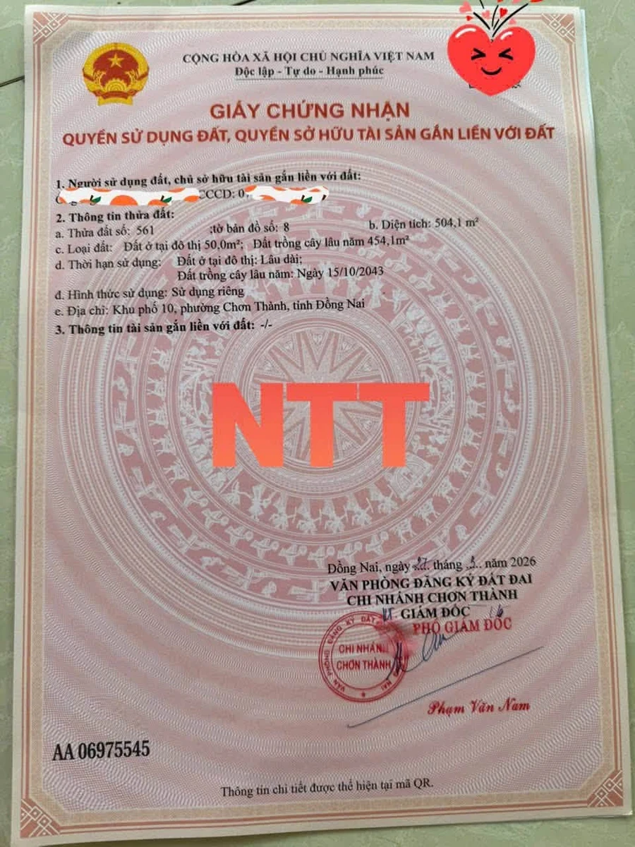Bán đất mặt tiền Ngô Tất Tố Chơn Thành 500m² 1 tỷ 350 - Ảnh thu nhỏ 2
