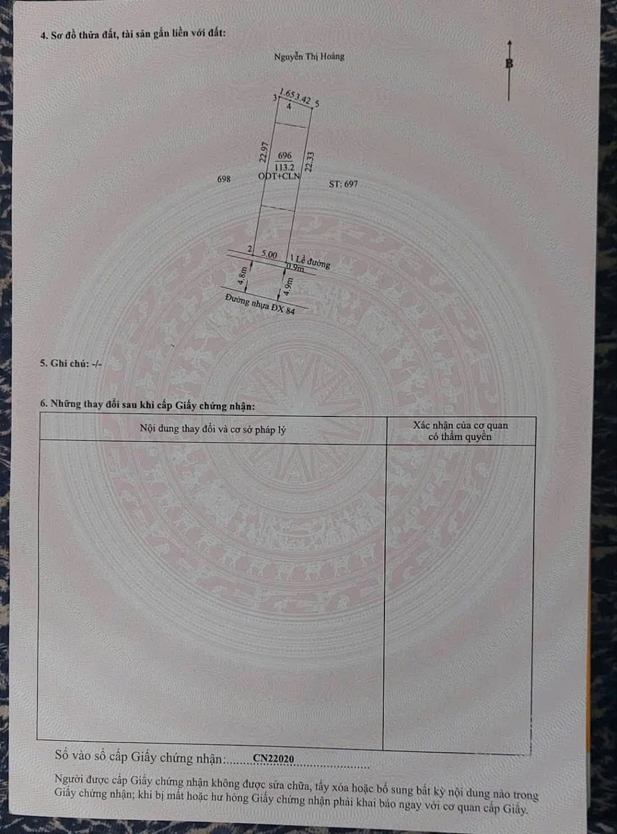 Bán đất Định Hoà Thủ Dầu Một 60m² mặt tiền DX84 - Ảnh thu nhỏ 3