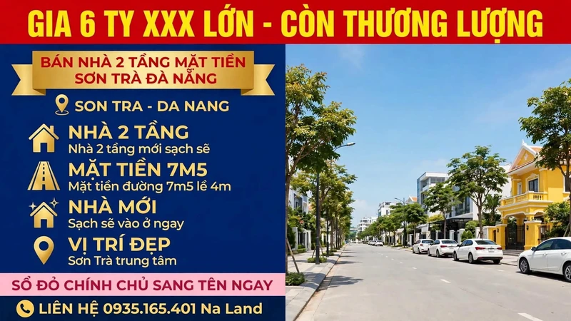 Bán nhà 2 tầng mặt tiền Sơn Trà Đà Nẵng 80m2, 3PN 2WC