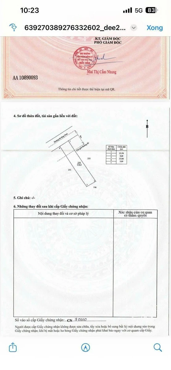 Bán lô đất mặt tiền xã Mỹ Hạnh 115m2 - 850 triệu - Ảnh thu nhỏ 4