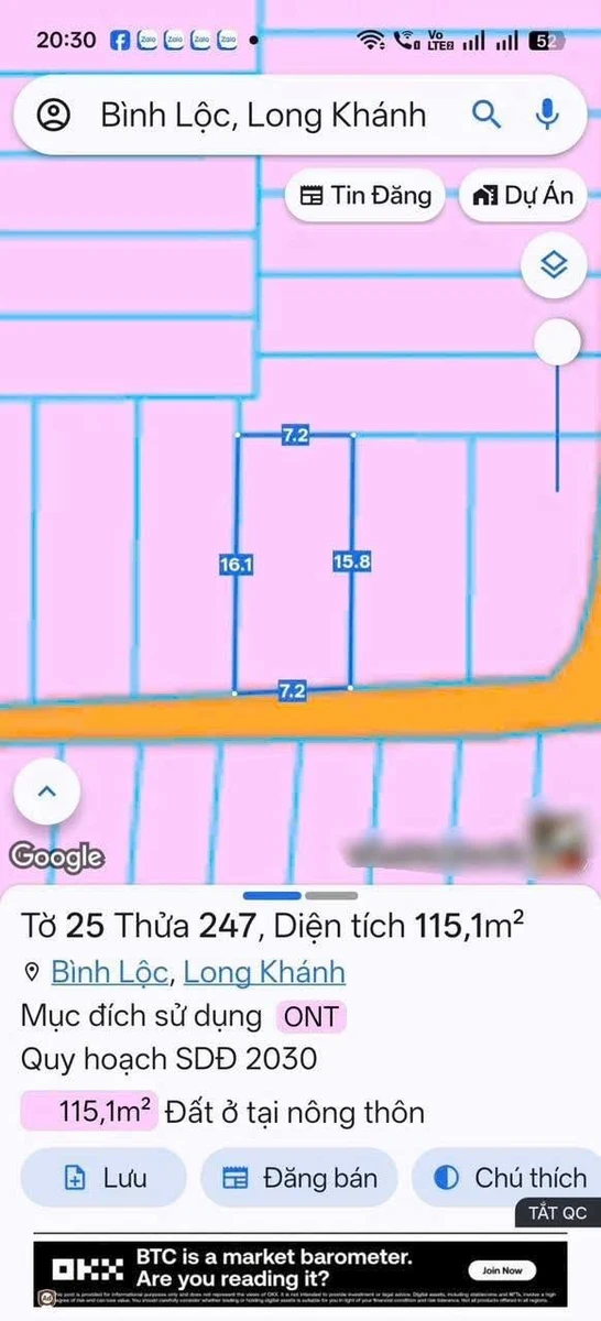 Bán đất Long Khánh 112m² gần chợ Bình Lộc 980 triệu - Ảnh thu nhỏ 2