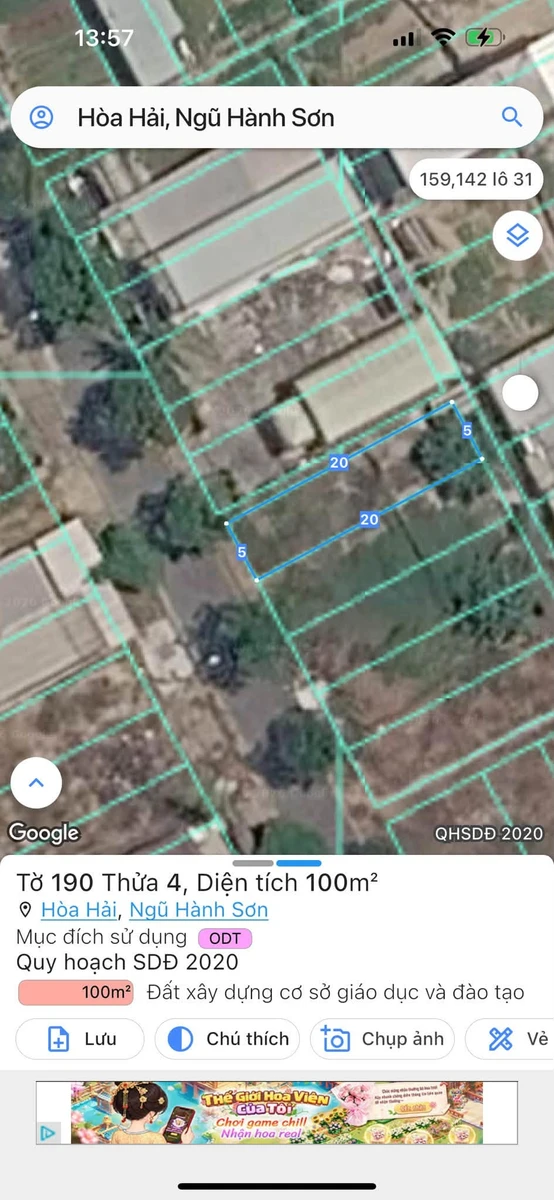 Bán đất 100m2 mặt sông Cổ Cò Đà Nẵng 4 tỷ 50 - Ảnh 1