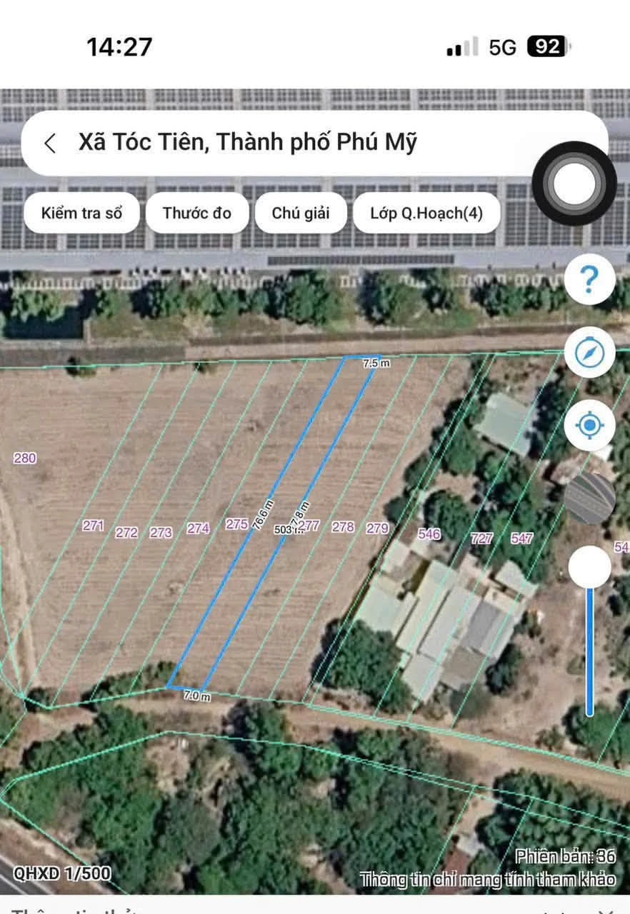 Bán đất 500m² Ấp 2 Tóc Tiên, Phú Mỹ 599 triệu - Ảnh 1