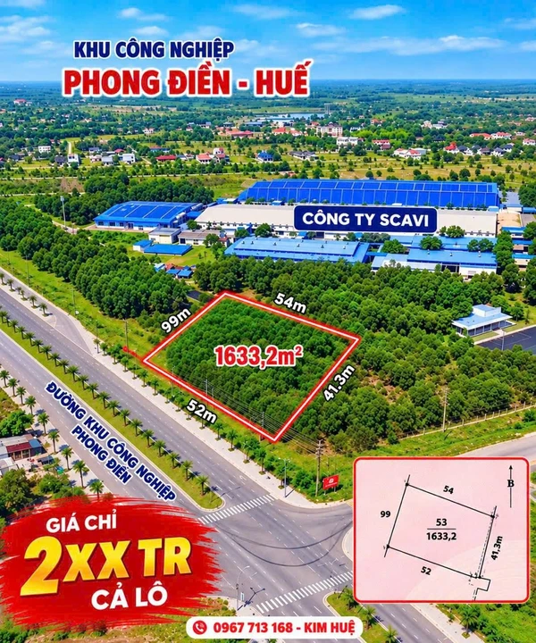 Bán đất mặt tiền Tỉnh Lộ 9 Phong Điền Huế 1700m²