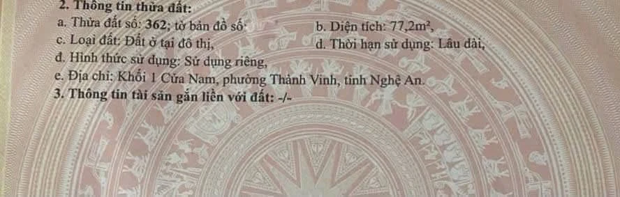 Bán đất ngõ Hào Thành 77,2m², gần Sân vận động Vinh, 1 tỷ 6 - Ảnh thu nhỏ 5