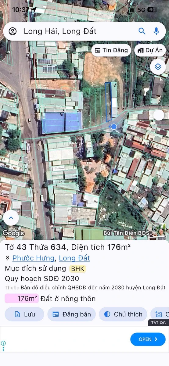 Bán đất nền 175m² Phước Hưng, Long Hải 2,345 tỷ - Ảnh 1