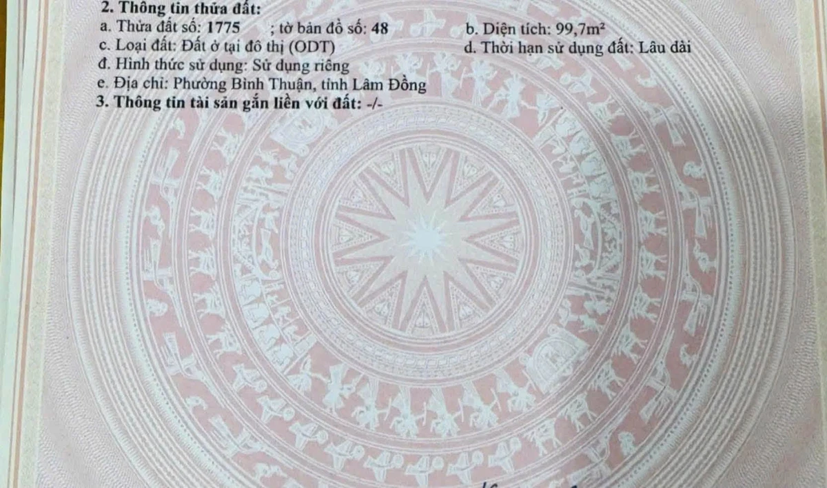 Bán lô đất 100m2 thổ cư Phong Nẫm, Phan Thiết - Ảnh thu nhỏ 3