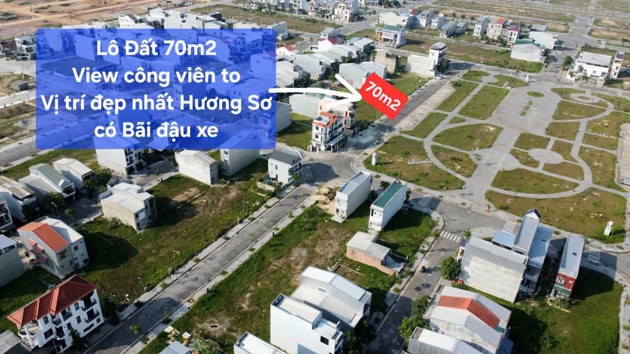 Bán đất 70m2 KQH Hương Sơ, đường Nguyễn Văn Linh, Huế - view công viên KV7 - Ảnh 1