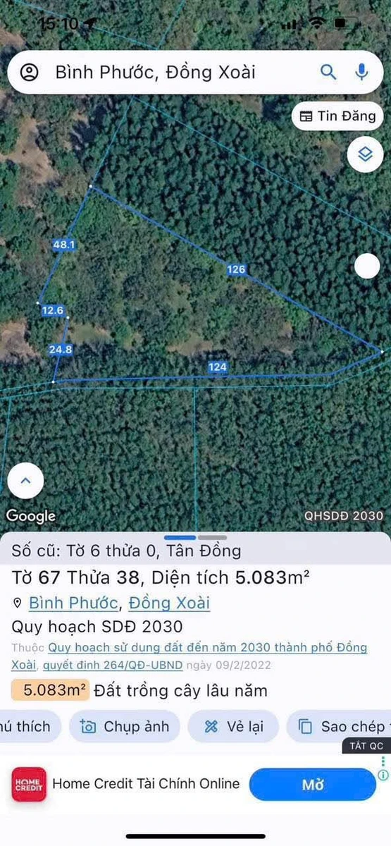 Bán lô đất 5000m2, 124m mặt tiền Đồng Xoài - Ảnh thu nhỏ 2