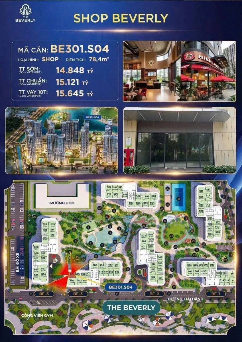 Bán shop 78.4m² Vinhomes Grand Park 15.121 tỷ - Ảnh 1