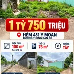 Bán đất hẻm 451 Y Moan 100m² 1 tỷ 750 triệu - Ảnh thu nhỏ 1
