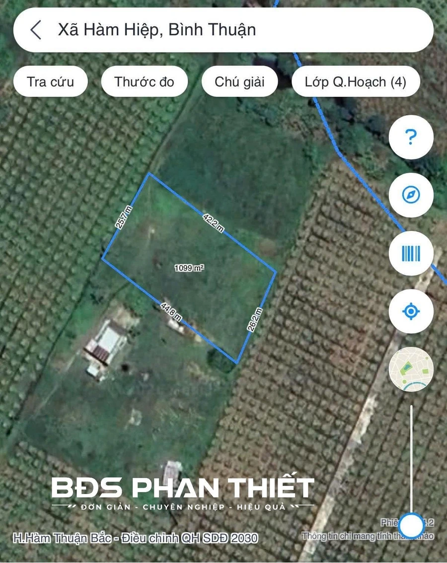 Bán đất vườn Hàm Hiệp 1.100 m² mặt tiền 26m - Ảnh thu nhỏ 2