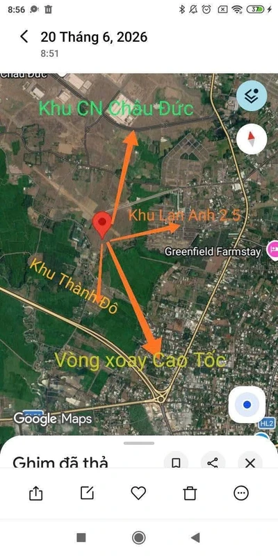 Bán đất 2 mẫu mặt tiền đường nhựa Châu Đức, 420 tr/sào
