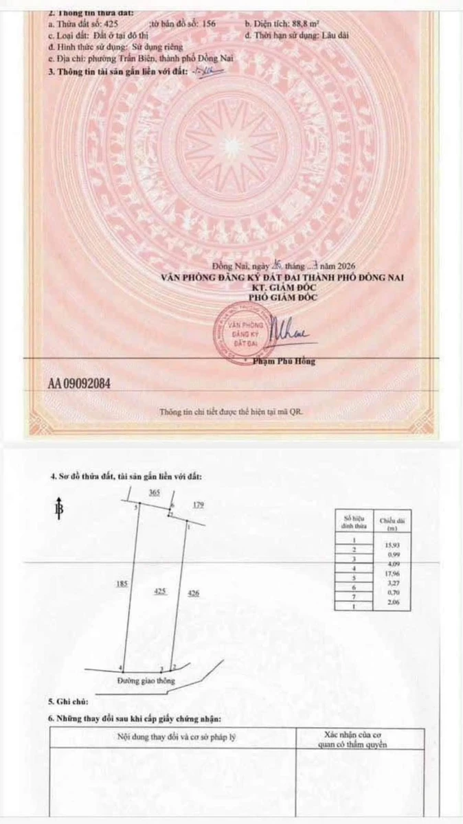 Bán lô đất 89m² phường Thống Nhất Biên Hòa 2,65 tỷ - Ảnh thu nhỏ 3