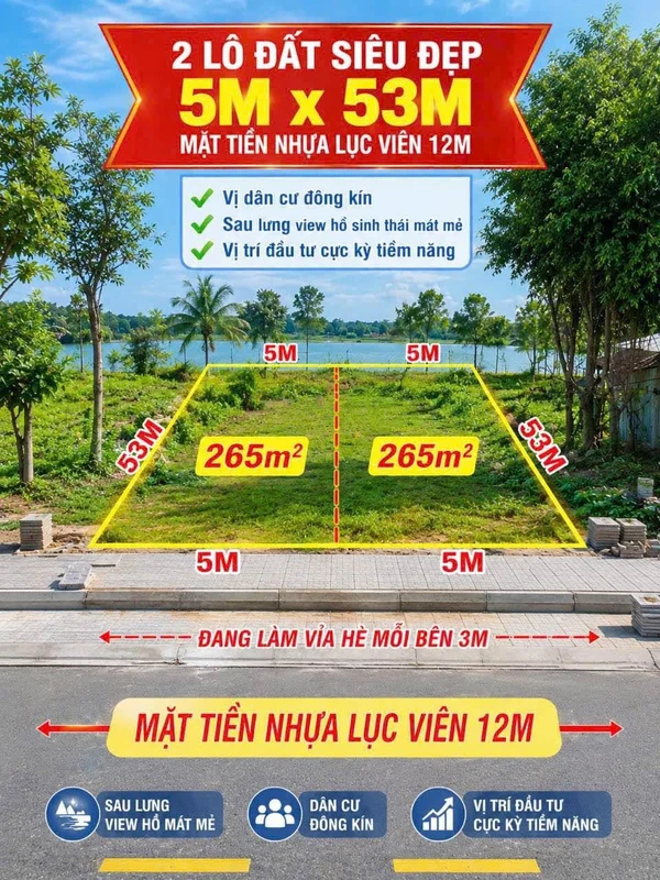 Bán lô đất mặt tiền Lục Viên 551.5m2, Long An