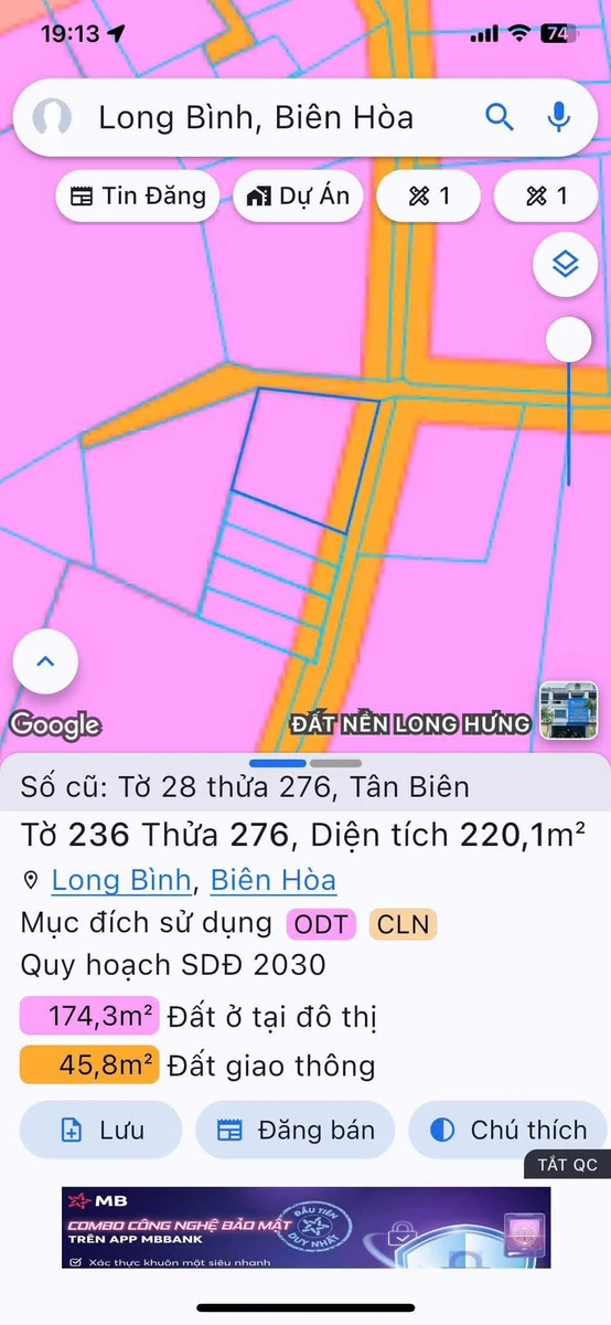 Bán lô đất 220m² Phường Long Bình, gần chợ, 2 tỷ 190 - Ảnh thu nhỏ 5