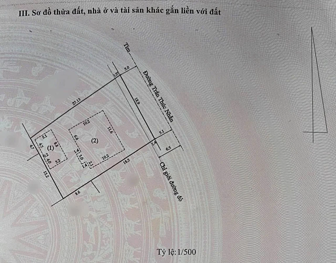 Bán đất mặt tiền 529m2 Trần Thúc Nhẫn, Huế - Ảnh 1