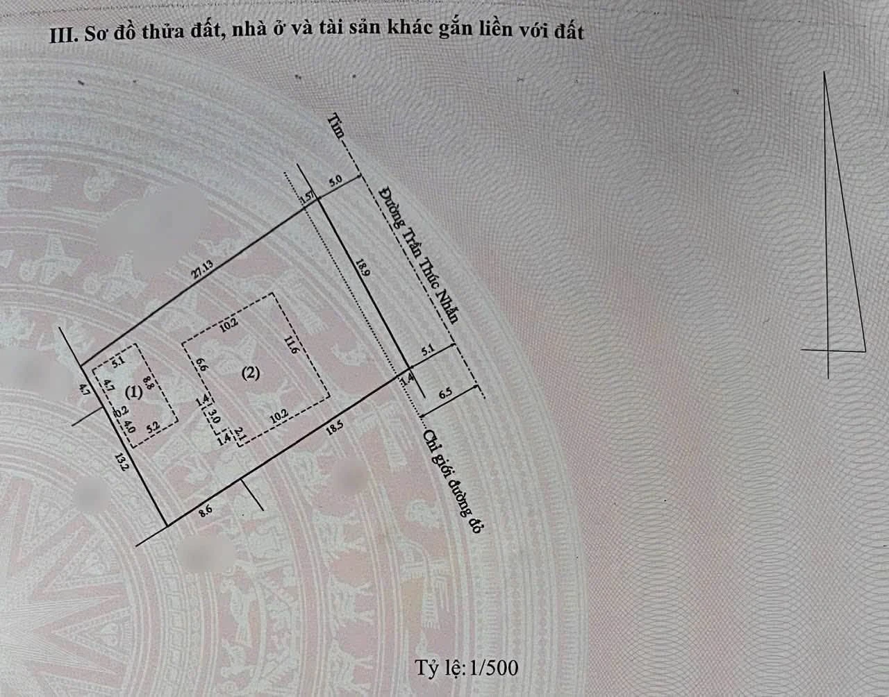 Bán đất mặt tiền 529m2 Trần Thúc Nhẫn, Huế - Ảnh 1