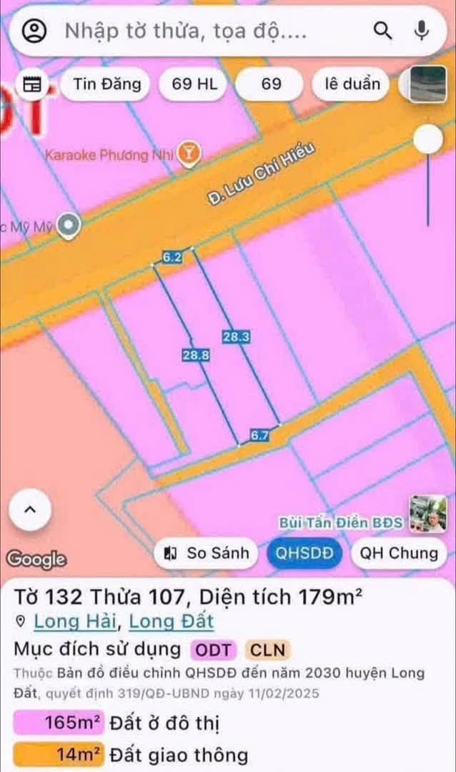 Bán đất mặt tiền Lưu Chí Hiếu Long Hải 4 tỷ 600, 187m² - Ảnh thu nhỏ 4