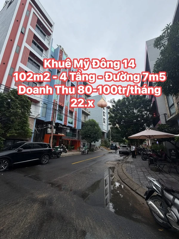 Bán nhà 4 tầng Khuê Mỹ Đông 102m2 doanh thu 80-100 triệu/tháng