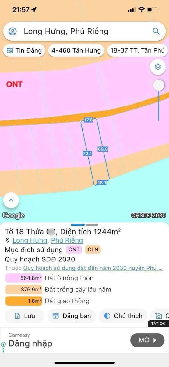 Bán nhà vườn viu hồ 1244m2 Phú Riềng Bình Phước 750 triệu - Ảnh thu nhỏ 3