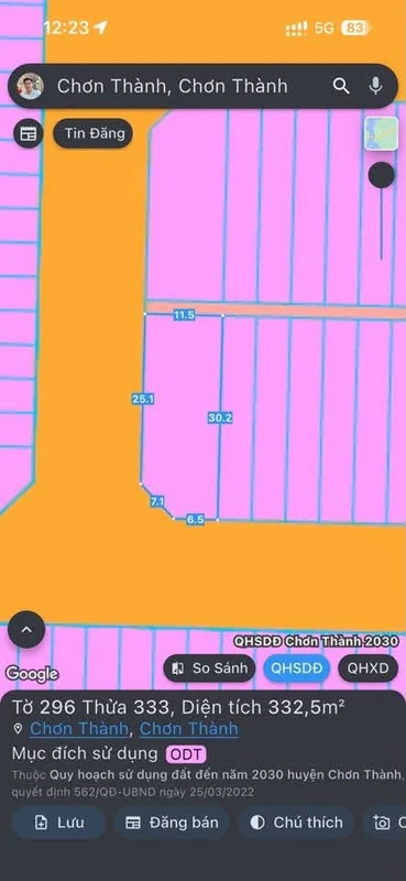 Bán lô góc đất 330m2 Becamex Bình Dương 2 tỷ