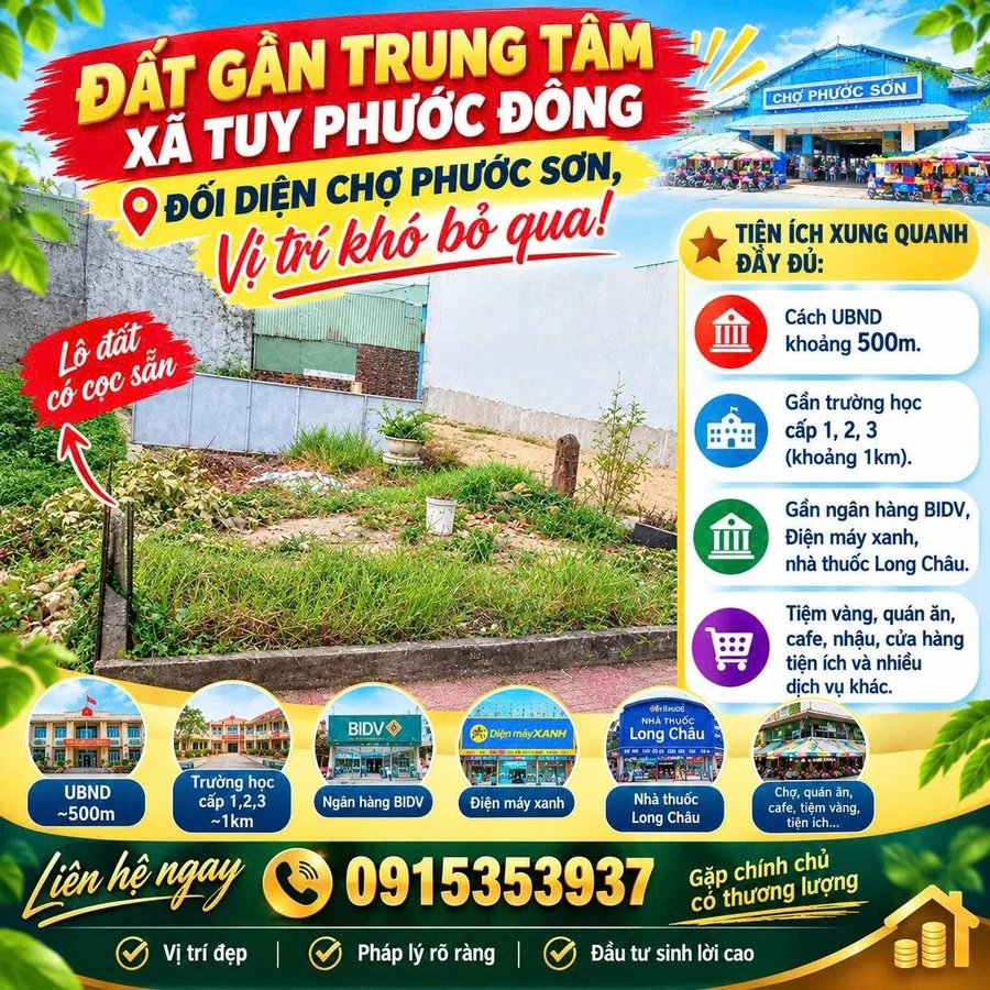 Bán đất 112,5m² đối diện chợ Phước Sơn, Gia Lai - Ảnh 1