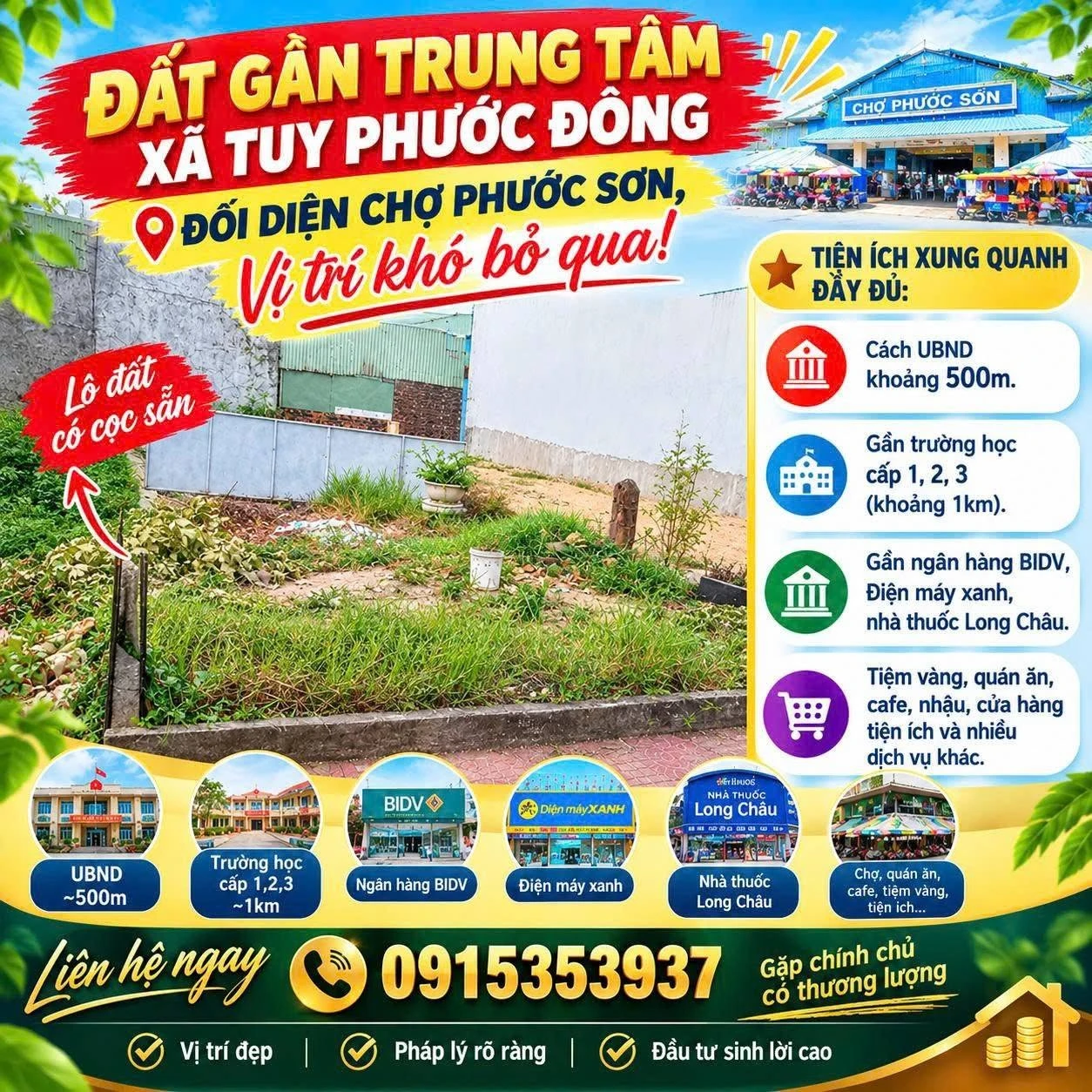Bán đất 112,5m² đối diện chợ Phước Sơn, Gia Lai - Ảnh 1