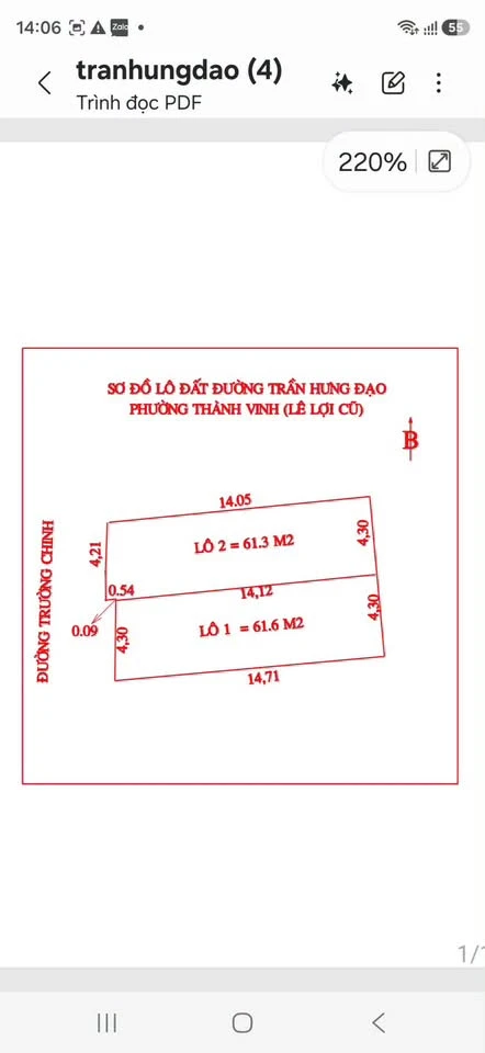 Bán đất mặt đường Trường Chinh 61,6m² và 93,9m² - Ảnh thu nhỏ 2