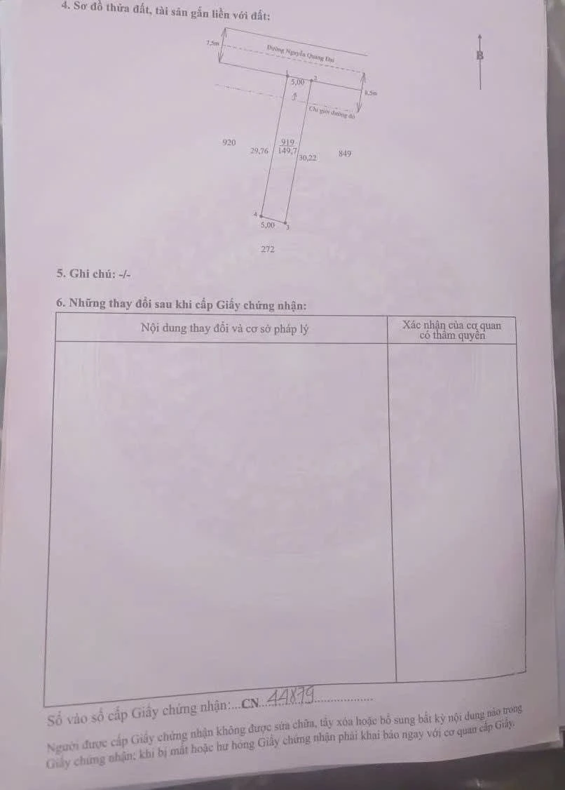 Bán đất mặt tiền Nguyễn Quang Đại 5,1x30m, 1,15 tỷ - Ảnh thu nhỏ 3