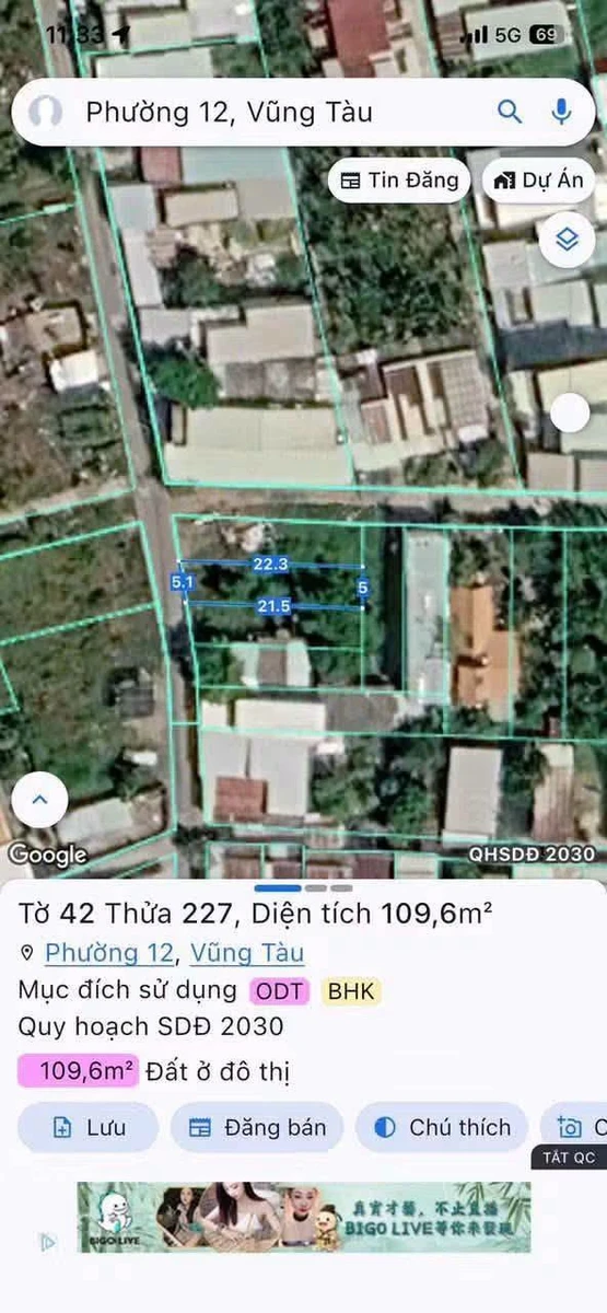 Bán đất thổ cư sổ riêng 109m2 hẻm 15 Phước Thắng, Phường Phước Thắng - Ảnh thu nhỏ 2